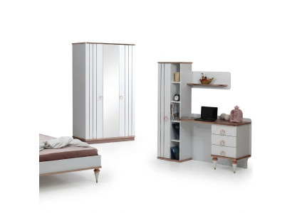 Kleiderschrank Schreibtisch Modernes Design Elegante Akzente Weiß Kinderzimmer