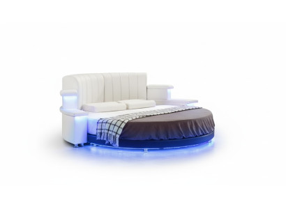 Modern round bed with LED lighting
