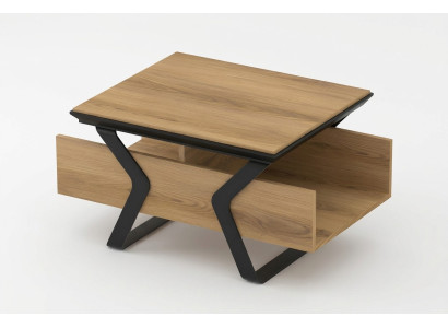 Designer Couchtisch Beistelltisch Holztisch Mit Stauraum Metallbeine