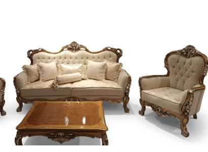 Sofagarnitur 3+1 Sitzer Chesterfield Sofa Sessel Luxus Set Stoff Garnitur Sofort