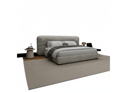 Luxury gray bed railing with modern upholstered head