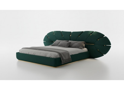 Bed with upholstered details for modern bedroom