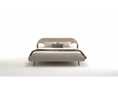 Bed with elegant design and rounded shapes