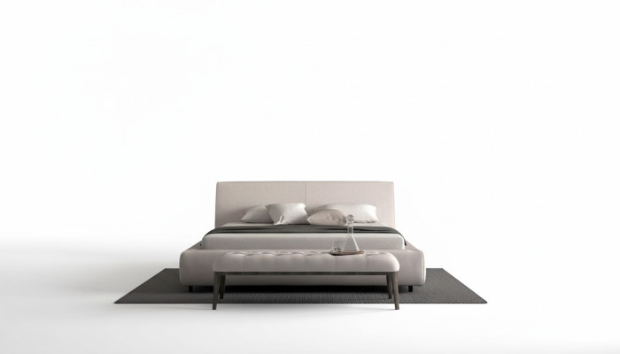 Elegant bed with cushions
