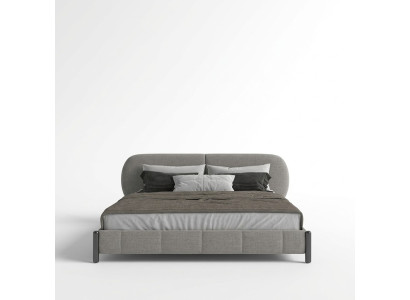 Elegant gray fabric bed