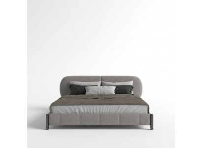 Elegant gray fabric bed
