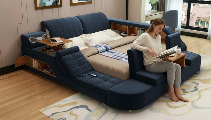 Modern multifunctional bed construction