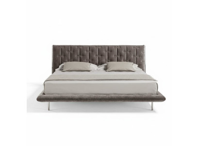 Modern gray upholstered bed