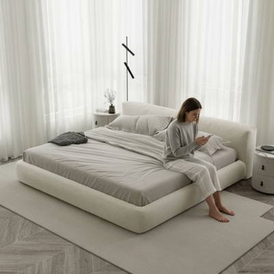 Elegant gray bed guard with modern design
