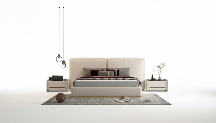 Bed with elegant headboard
