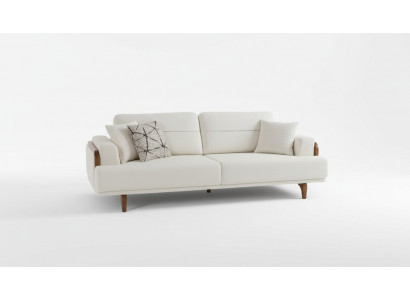 Sofa Modern Cremefarben Couch Big Sofas Komfort Wohnzimmer Design 3-Sitzer