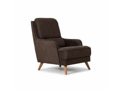Relaxsessel Wohnzimmer Braun Modern Holzfüße Bequemer Polstersessel Design