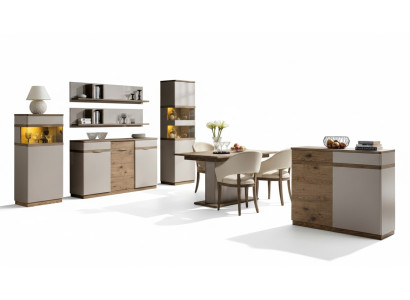 Esszimmer Holzmöbel Sideboard Komplett 2x Vitrine Komplett Set Luxuriöses