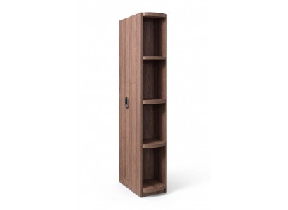 Elegantes braunes Bücherregal aus Holz im modernen minimalistischen