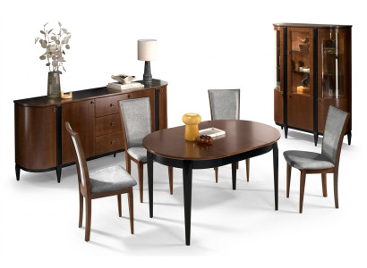 Esszimmer Set Esstisch Komplett 4x Stühle Holzmöbel Sideboard Luxuriöses