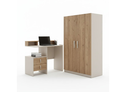 Elegantes 3-teiliges Möbelset aus Holz in Braun für Schlafzimmer