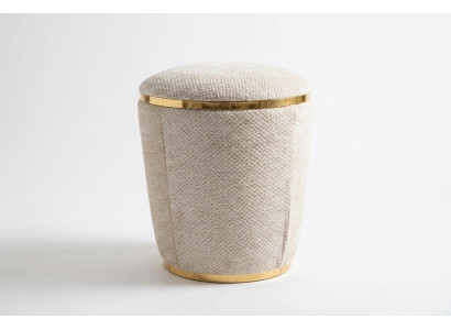 Beiger Holz Pouf modern dekorativ vielseitig Sitzhocker