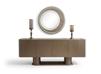 Konsole mit Spiegel aus Holz in Beige modern elegant