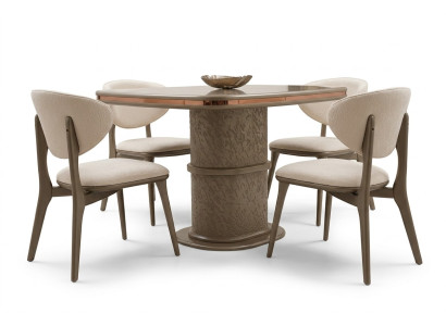 Beige Holzstuhl im modernen Design, langlebig und pflegeleicht