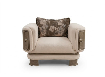 Eleganter beiger Stoffsessel im modernen Design
