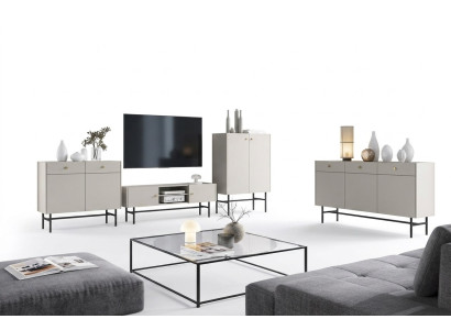 Wohnzimmer Wohnwand Sideboard 2x Kommode Möbel Holzmöbel TV-Lowboard Set