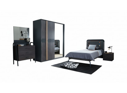 Kinderzimmer-Set Grau aus Holz mit modernem Design