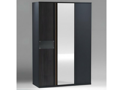 Grauer Holzschrank modern, eleganter Stauraum für Schlafzimmer