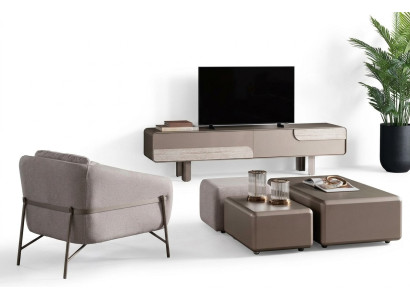 Modern beige table with TV cabinet