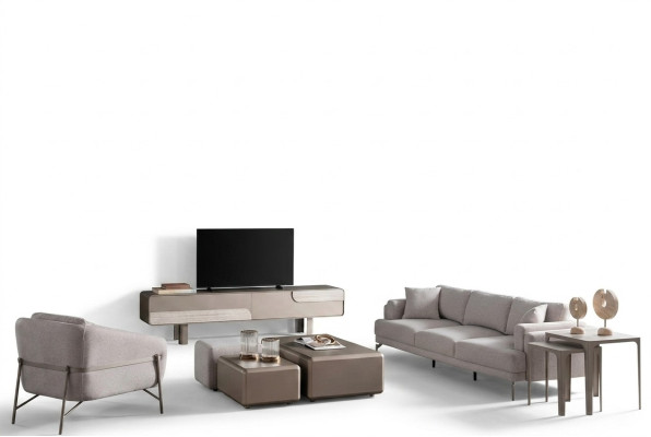 Modern and elegant living space in beige
