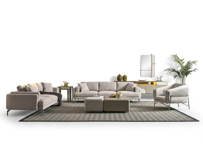 Modern sofa and table in beige color