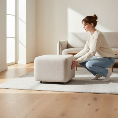Elegant beige pouf