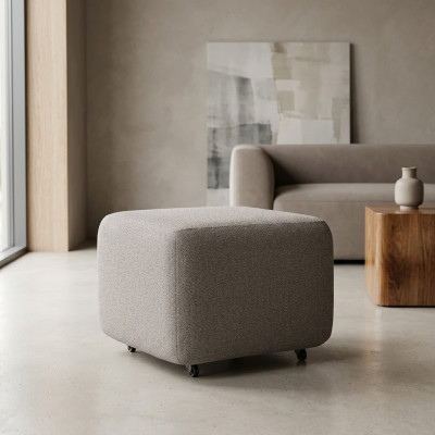 Elegant beige pouf