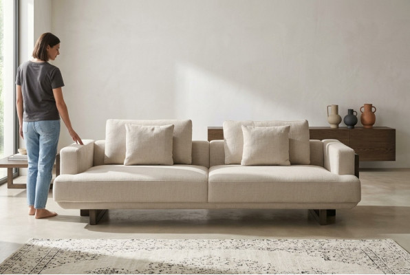 Beige sofa with 3 seats Nova