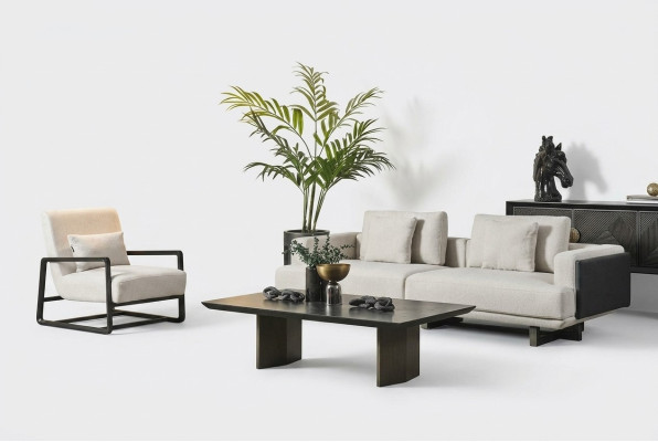 Elegant reading bench, 3 seats and armchair