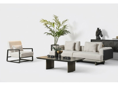 Elegant reading bench, 3 seats and armchair
