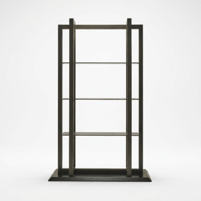 Elegant shelf system made of brown wood