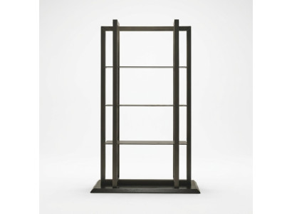 Elegant shelf system made of brown wood