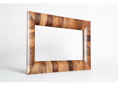 Brauner Holz- und Glasspiegel elegant für Wohnzimmer und Flur