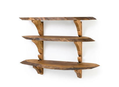 Elegantes braunes Holzregal für Wohnzimmer und Büro