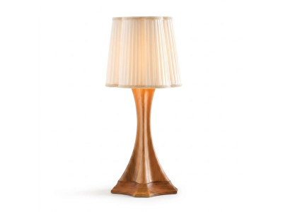 Braune Holzlampe modern, stilvoll, gemütlich