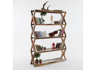 Elegantes braunes Holzregal für moderne Verkaufsräume