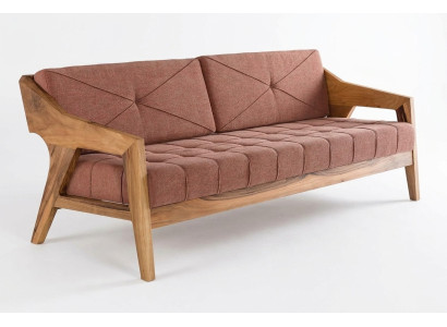 Elegantes beiges Stoffsofa aus Holz für modernes Wohnzimmer