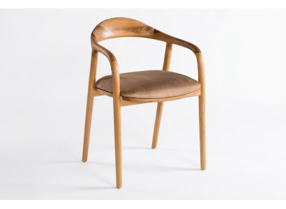 Moderner brauner Stoffsessel aus Holz für Wohnzimmer