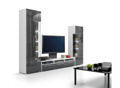 Luxuriöses Wohnwand Komplett Wohnzimmer TV-Lowboard + 2x Vitrine Set