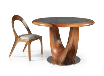 Eleganter brauner Holztisch in modernem Design