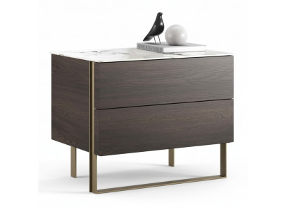 Moderner grauer Nachttisch aus Holz mit stabilem Design