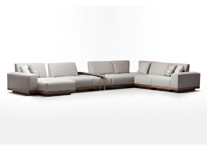 Elegantes weißes Stoff-Ecksofa im modernen Design