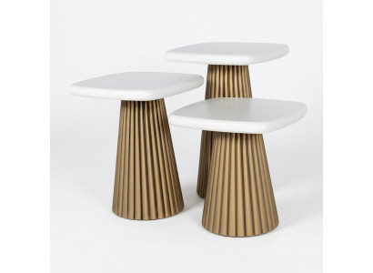 Beistelltisch Holz Weiß Modern Elegant