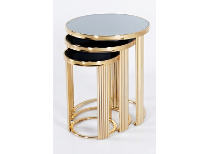 Eleganter schwarzer Beistelltisch aus Edelstahl im modernen Design