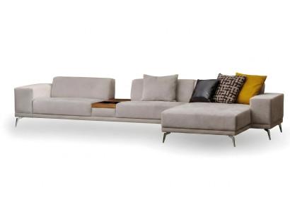 Weißes Stoff-Ecksofa in L-Form modern